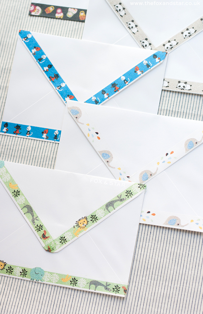 shinzi katoh diy washi tape envelopes : fox and star blog