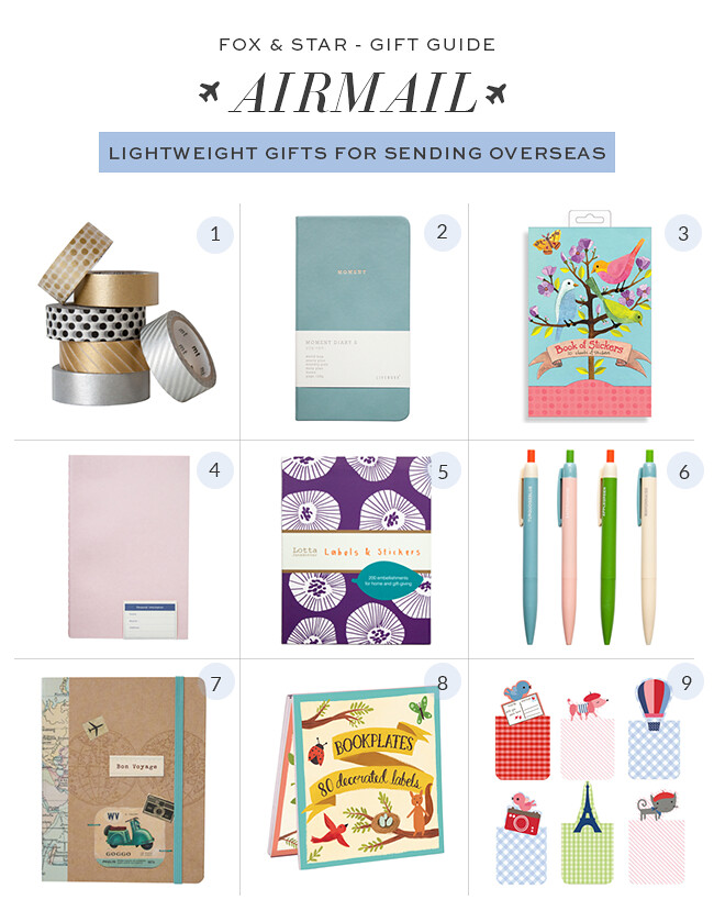 gift ideas for sending by airmail - fox and star blog