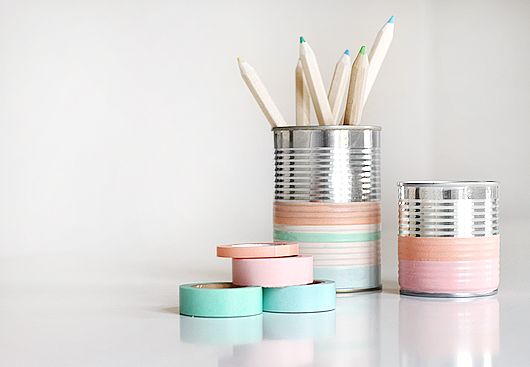 washi tape pen cup