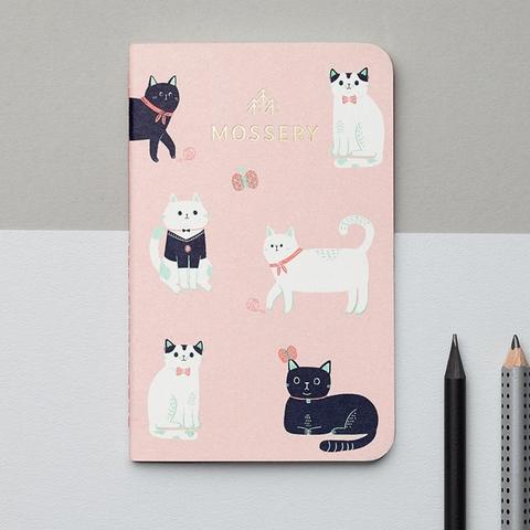 Mossery Cats Pink Pocket Notebook