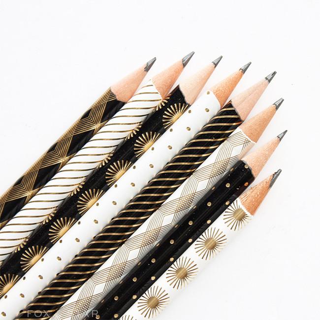 Gold Patterned Pencil Set | Fox and Star