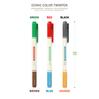 Iconic Colour Twin Pen Set : green, red, black, brown, blue and orange