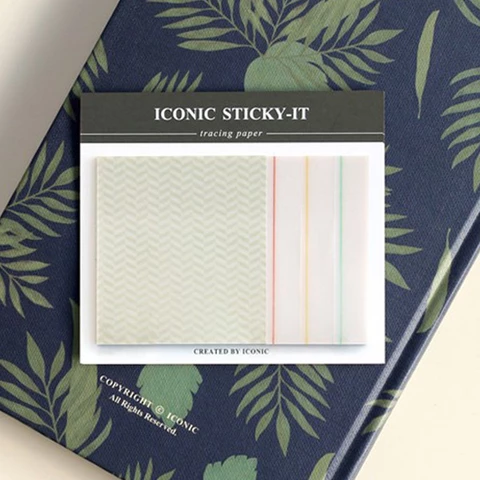 Iconic Sticky It Tracing Paper Sticky Notes / Herringbone