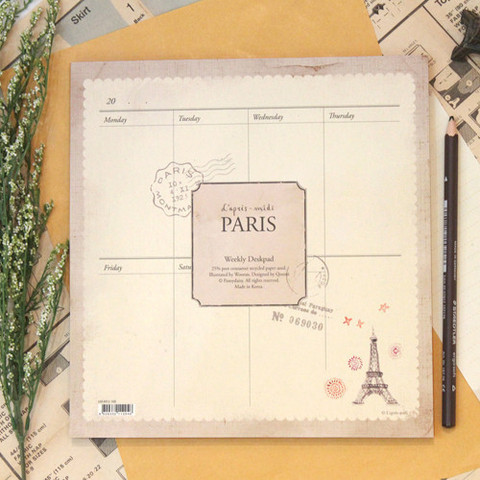 Paris Weekly Desk Pad Planner