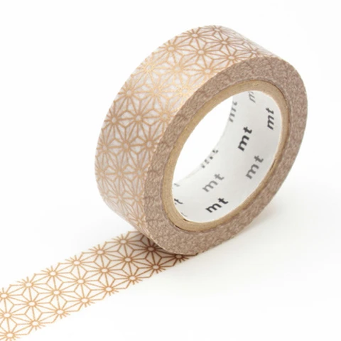 MT Asanoha Sinchu Washi Tape : metallic brass diamond pattern washi tape